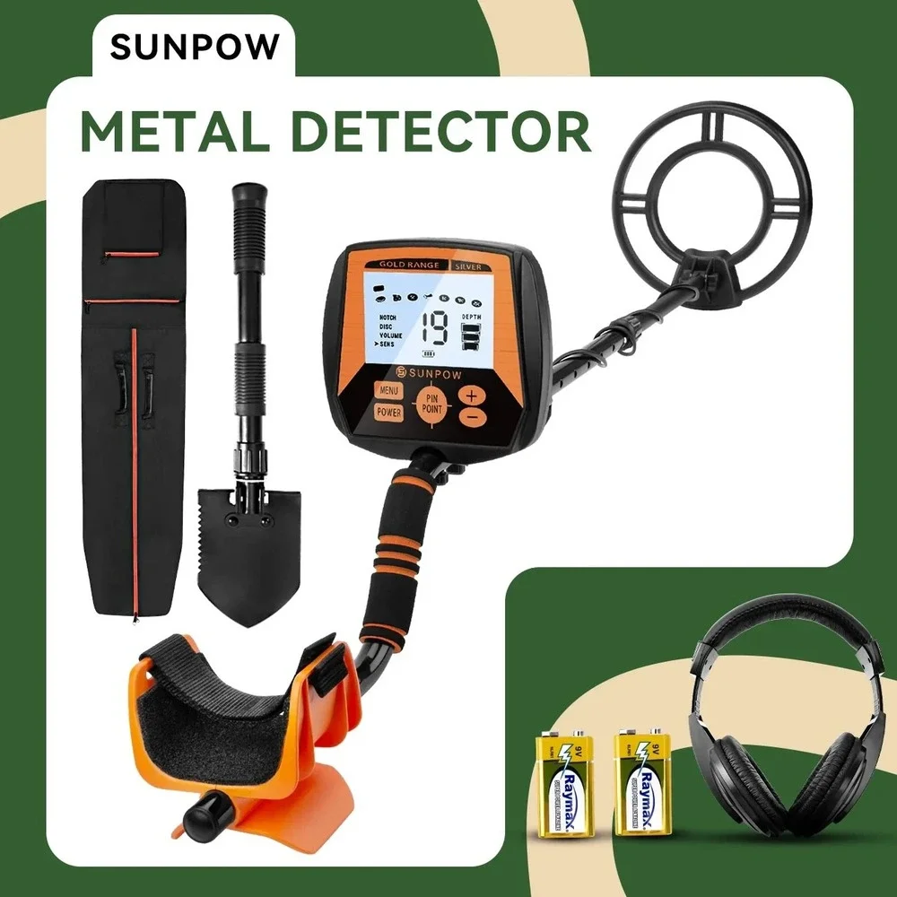 Sunpow OT-MD04 Black/Orange Waterproof High Accuracy Waterproof Metal Detector